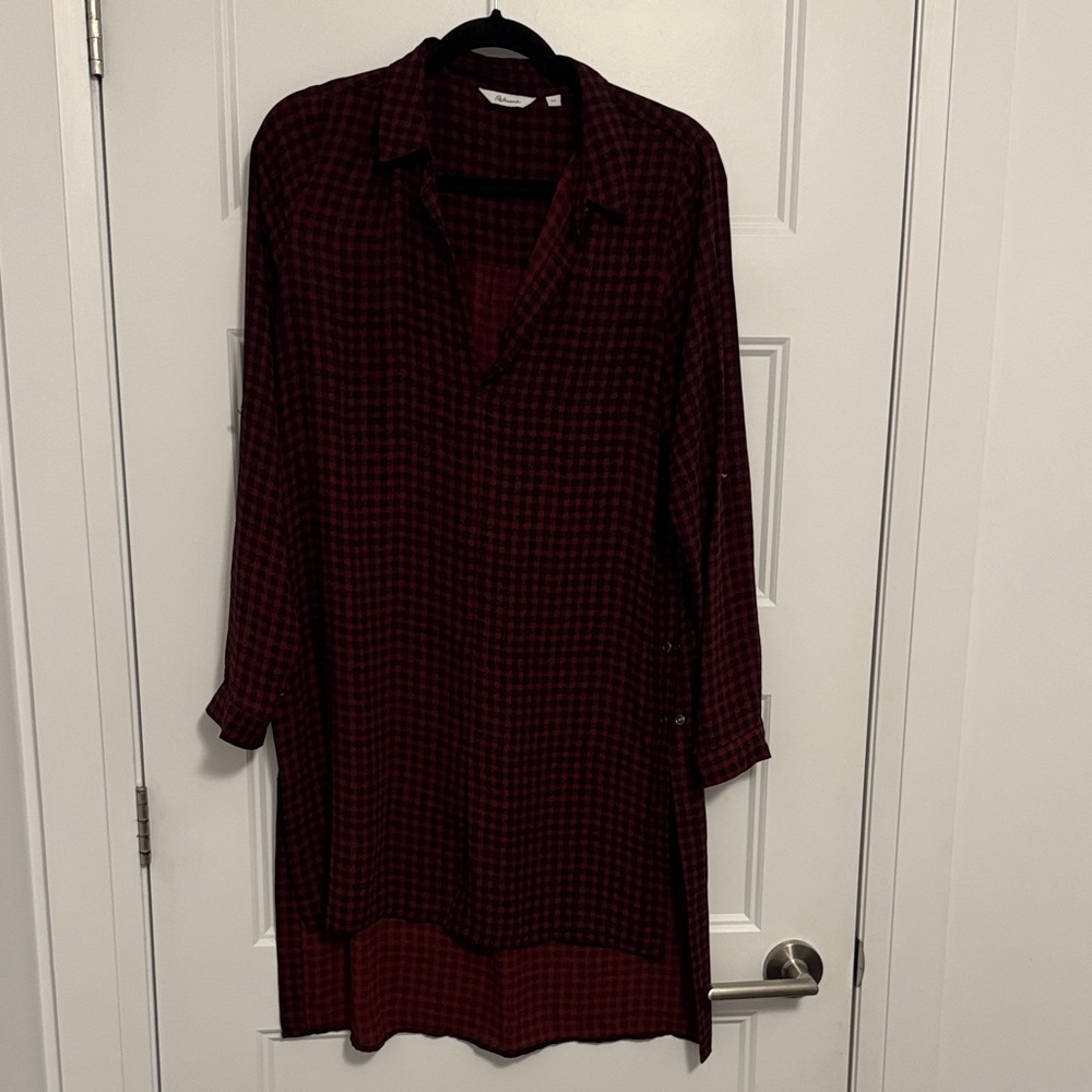 Reitmans Red and Black Plaid Shirt Dress